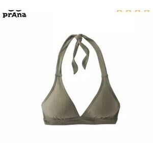 Prana Lahari Halter Swimsuit Top Cargo Green Supernova Womens Size S
